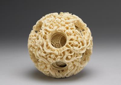 图片[2]-Set of carved openwork concentric ivory balls with cloud-and-dragon decoration, Guangdong, Qing dynasty, 19th century-China Archive